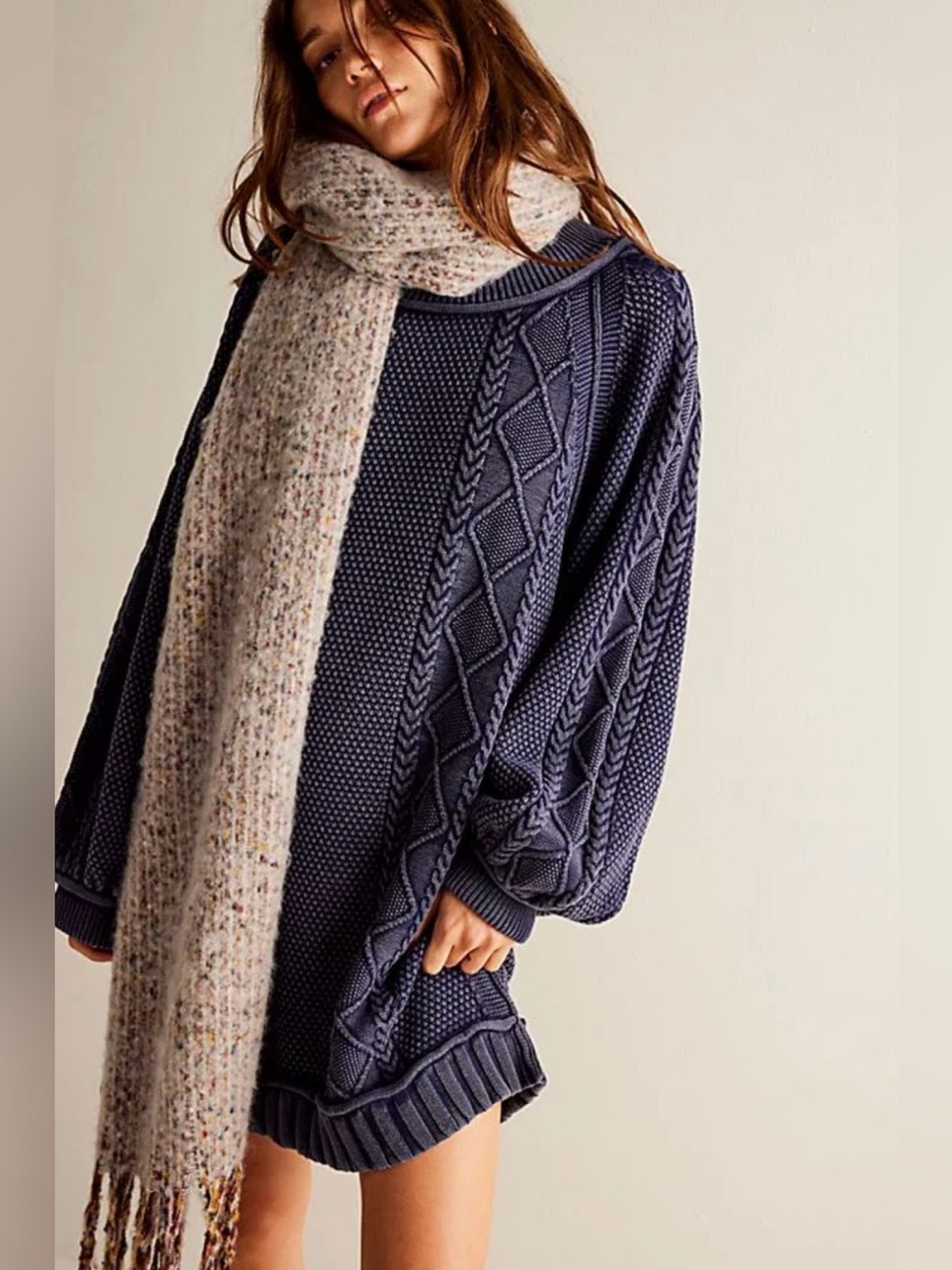NWT- We The Free by Free People “All the Feels” Cable-Knit Sweater - Picture 3 of 10